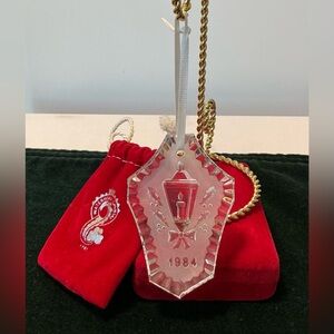 Waterford Crystal Ornament 1984 Christmas Lamp/Lantern w/Box/Pouch Rare/Retired